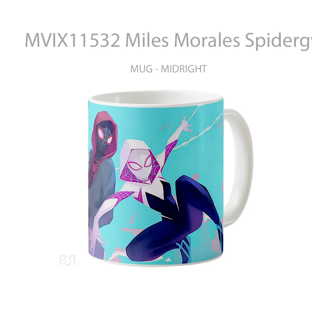Mug Miles Morales Spidergwen Action Slides Hadiah Lucu dan Menarik - All-side / Desain