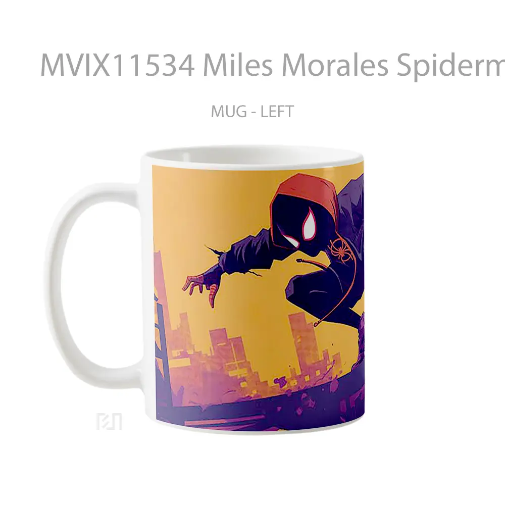 Mug Miles Morales Spiderman Cool Orange Koleksi Mug Film dan Komik - All-side / Desain