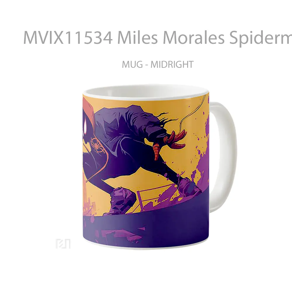 Mug Miles Morales Spiderman Cool Orange Koleksi Mug Film dan Komik - All-side / Desain
