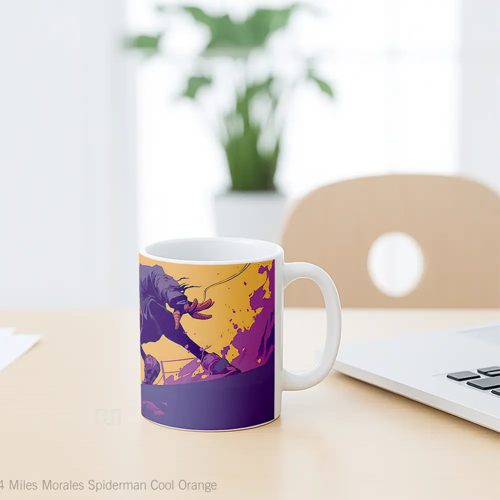 Mug Miles Morales Spiderman Cool Orange Koleksi Mug Film dan Komik - All-side / Desain