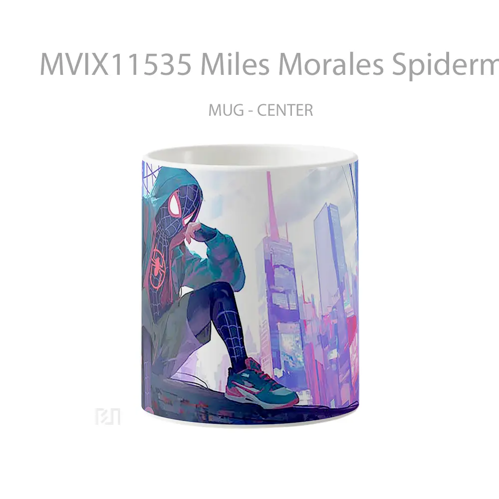 Mug Miles Morales Spiderman Cyberpunk Hadiah Spesial Fans Superhero