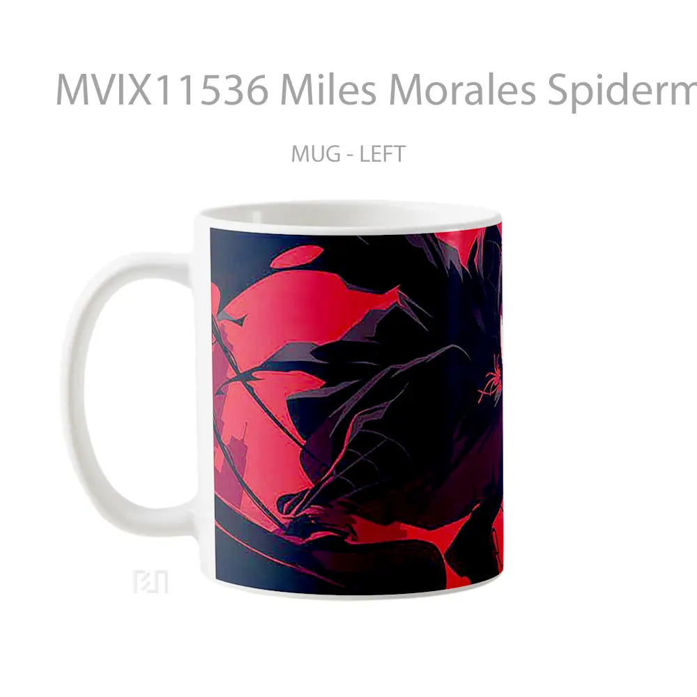 Mug Miles Morales Spiderman Red Background Hadiah Spesial Fans Superhero - All-side / Desain