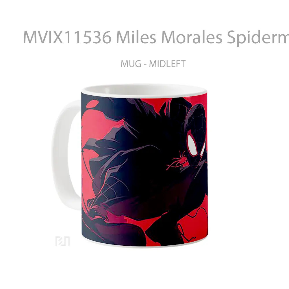 Mug Miles Morales Spiderman Red Background Hadiah Spesial Fans Superhero - All-side / Desain