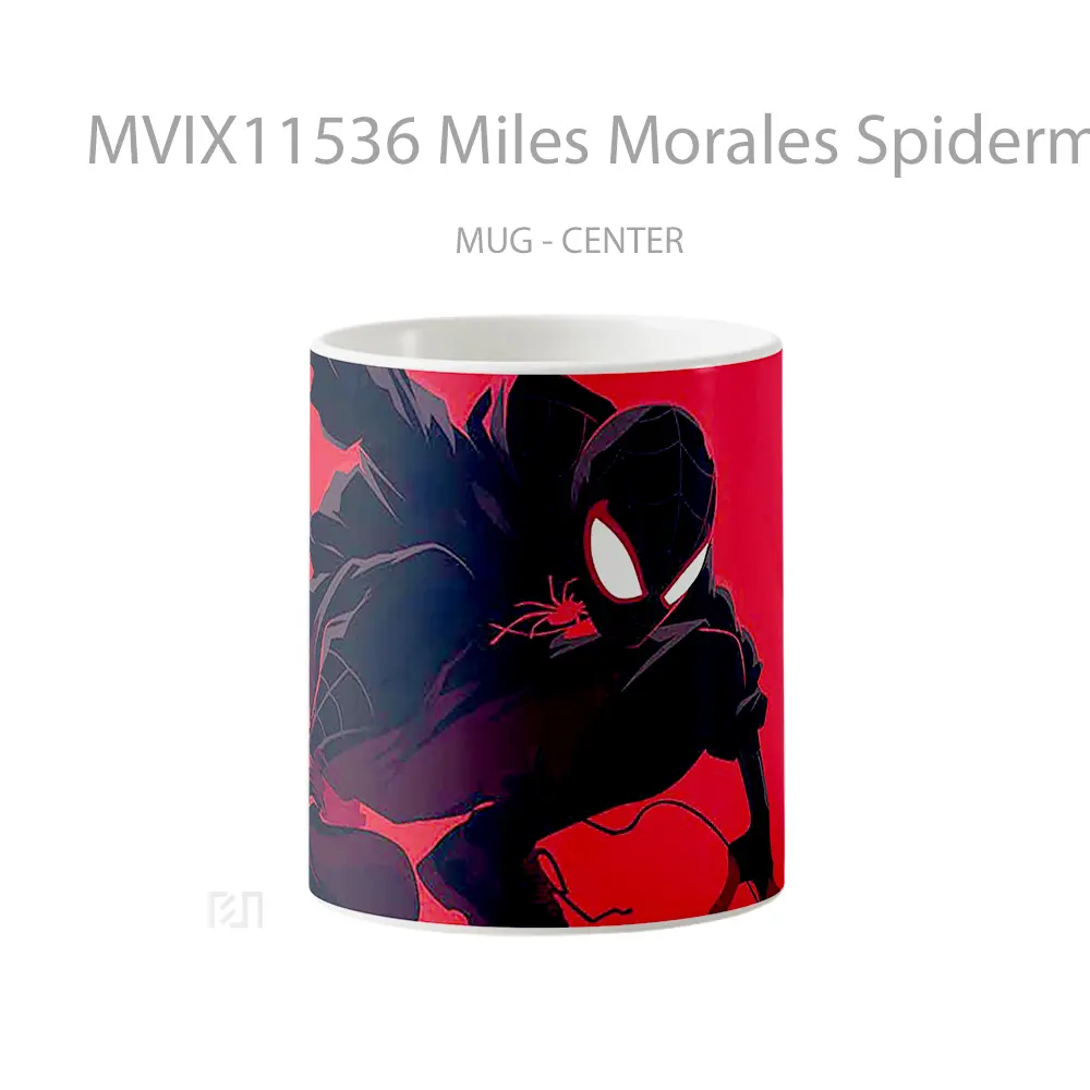 Mug Miles Morales Spiderman Red Background Hadiah Spesial Fans Superhero