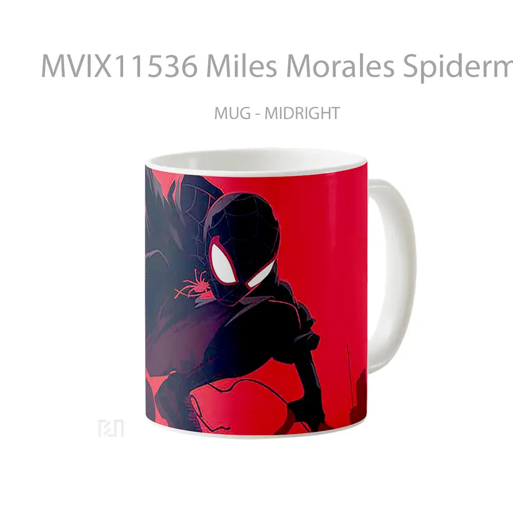 Mug Miles Morales Spiderman Red Background Hadiah Spesial Fans Superhero - All-side / Desain
