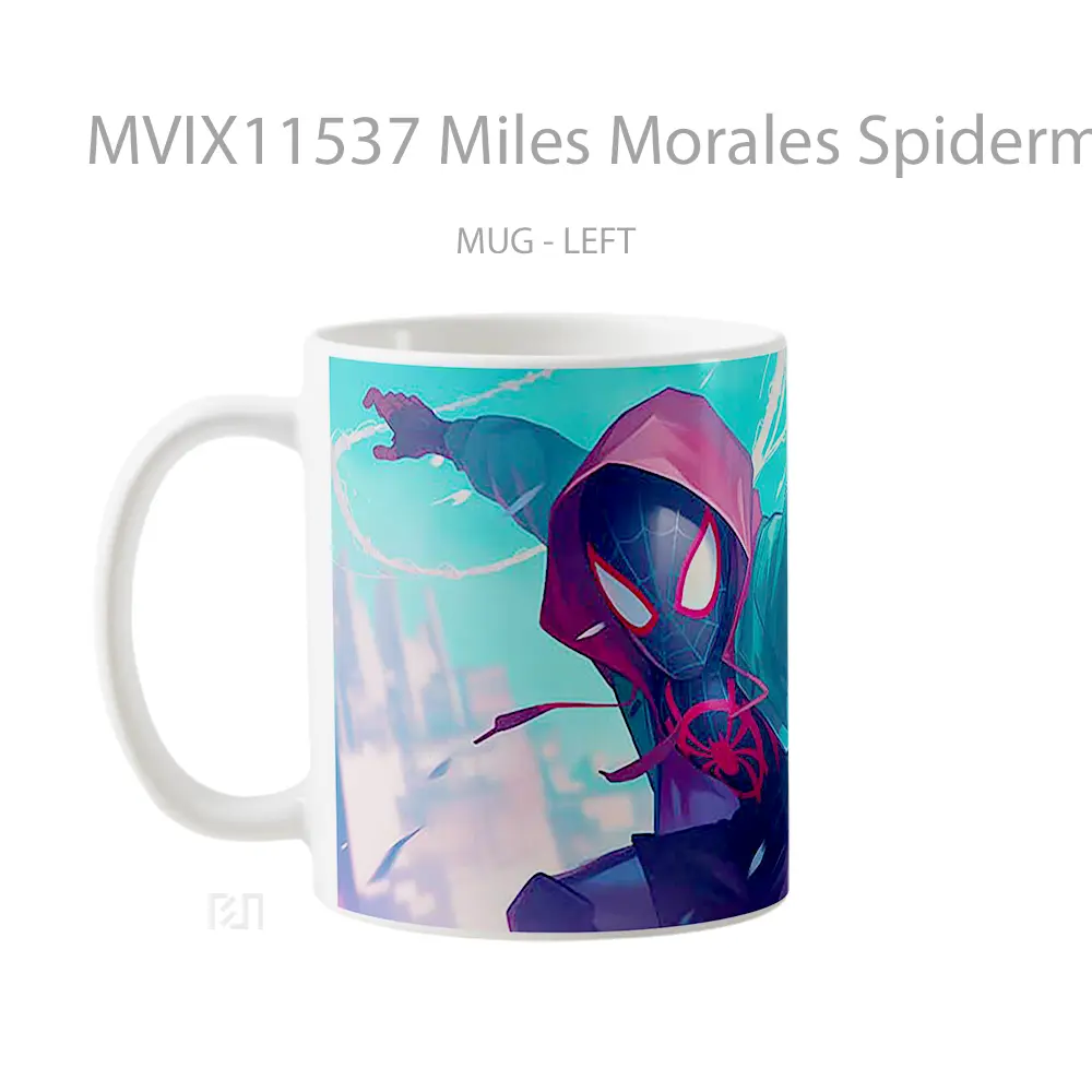 Mug Miles Morales Spiderman Swinging Action Pose Hadiah Spesial Fans Superhero - All-side / Desain