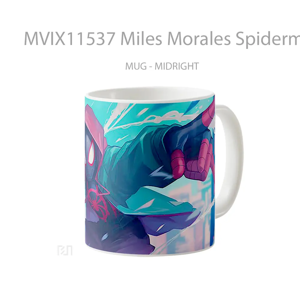 Mug Miles Morales Spiderman Swinging Action Pose Hadiah Spesial Fans Superhero - All-side / Desain