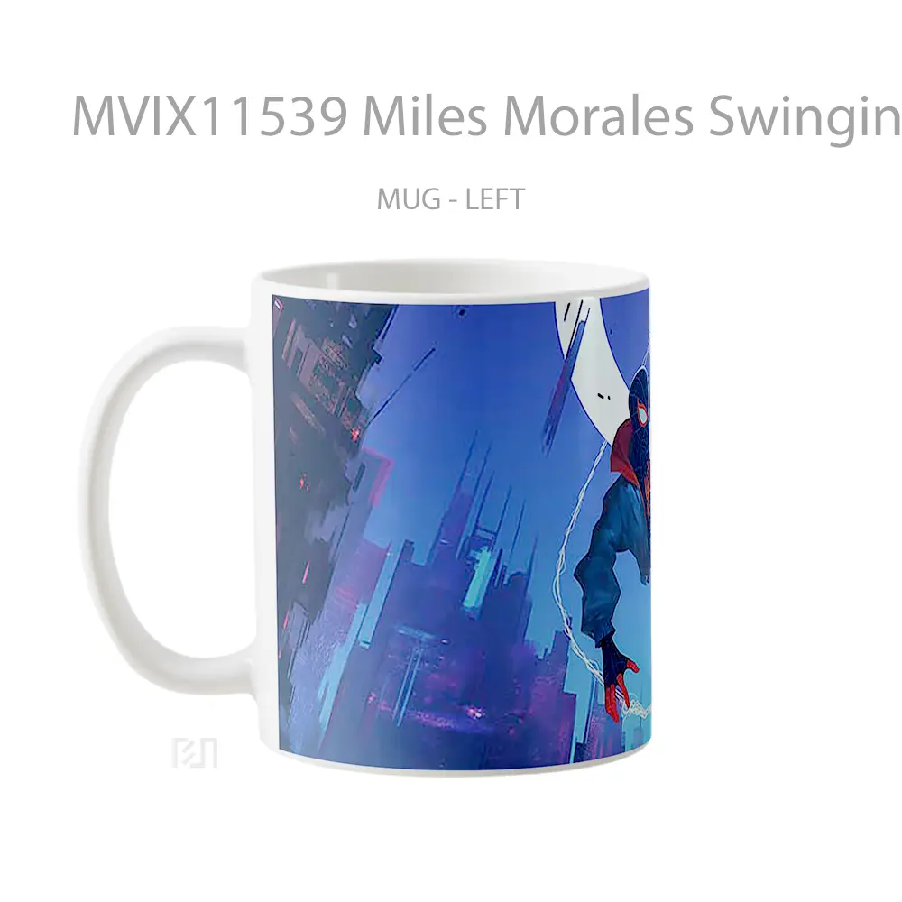 Mug Miles Morales Swinging Night Mug Aesthetic Koleksi Spesial - All-side / Desain