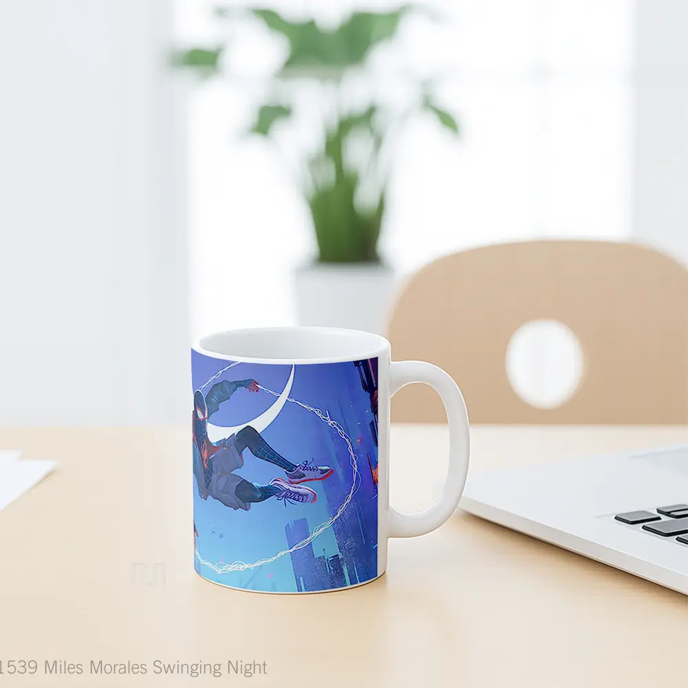 Mug Miles Morales Swinging Night Mug Aesthetic Koleksi Spesial - All-side / Desain