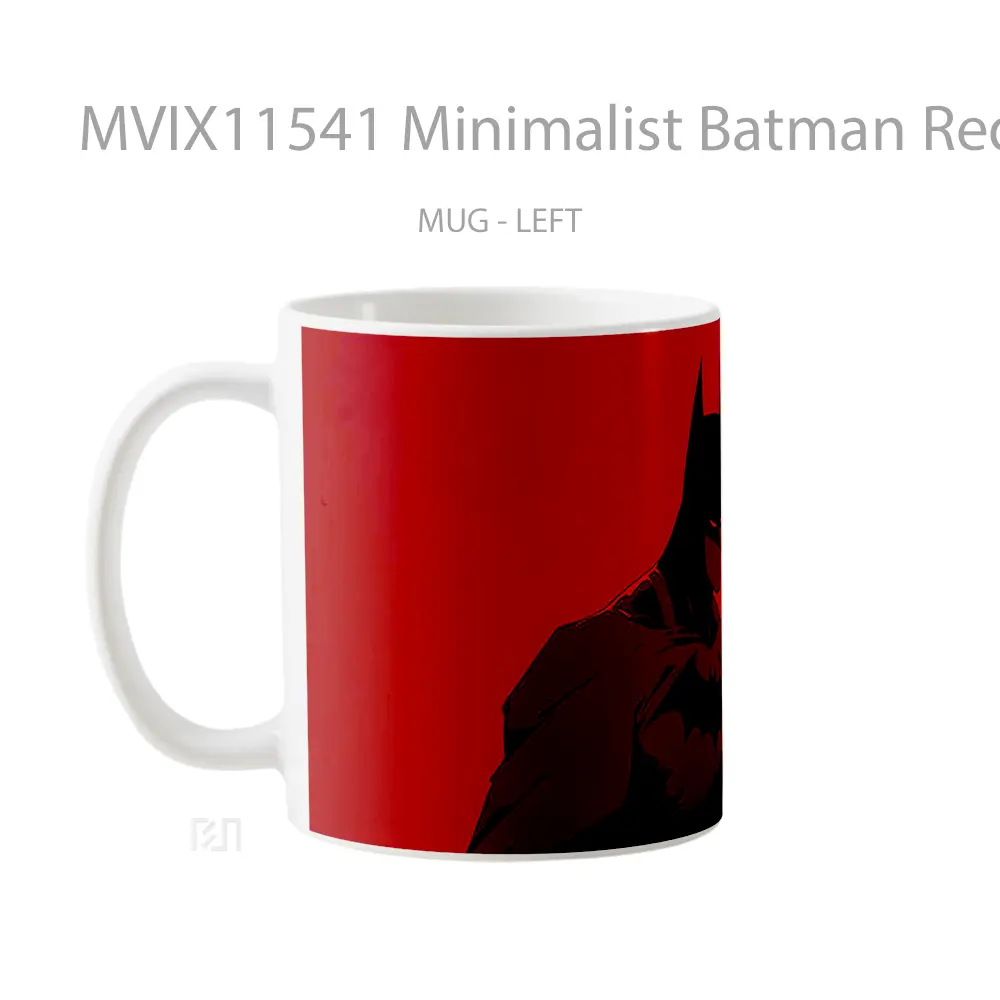 Mug Minimalist Batman Red Black Merchandise Karakter Ikonik - All-side / Desain
