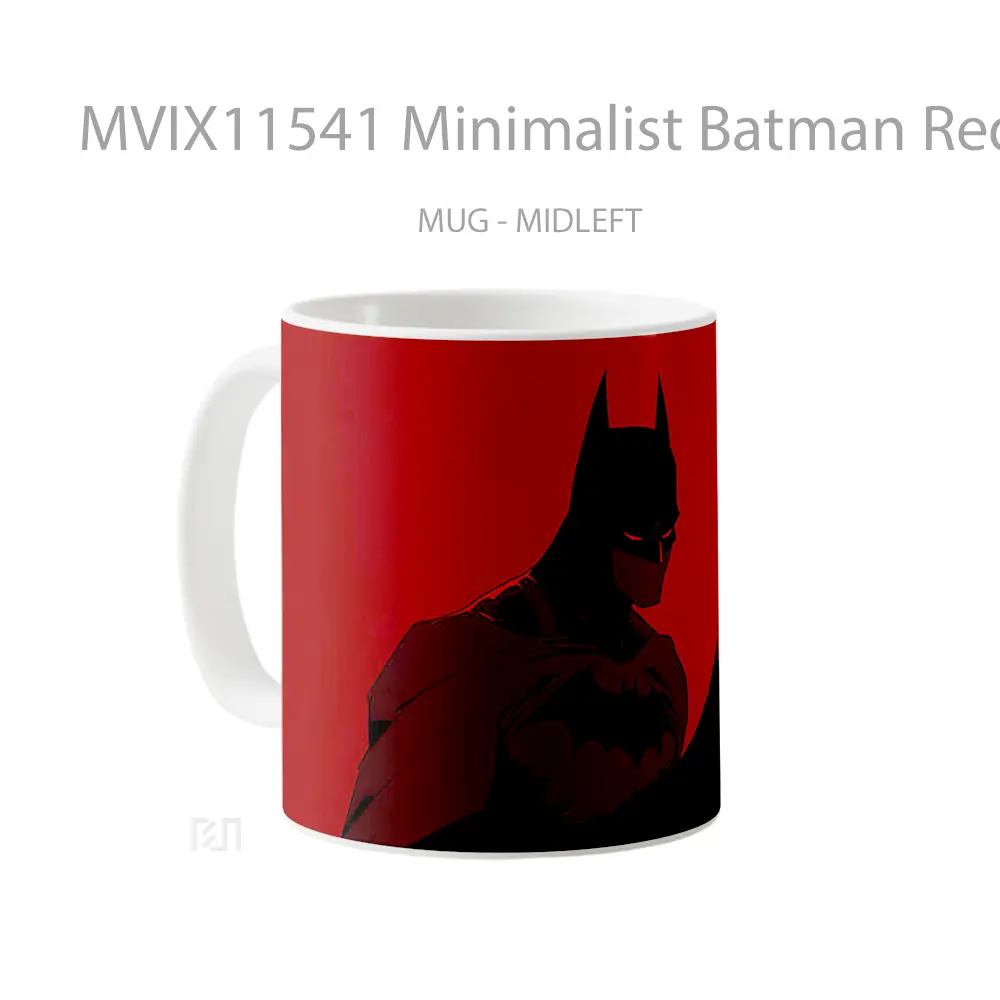 Mug Minimalist Batman Red Black Merchandise Karakter Ikonik - All-side / Desain