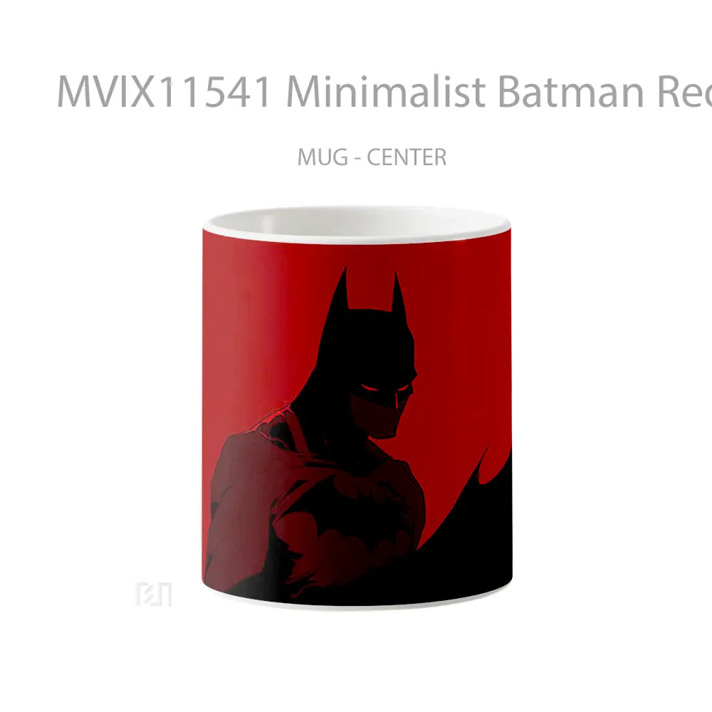 Mug Minimalist Batman Red Black Merchandise Karakter Ikonik