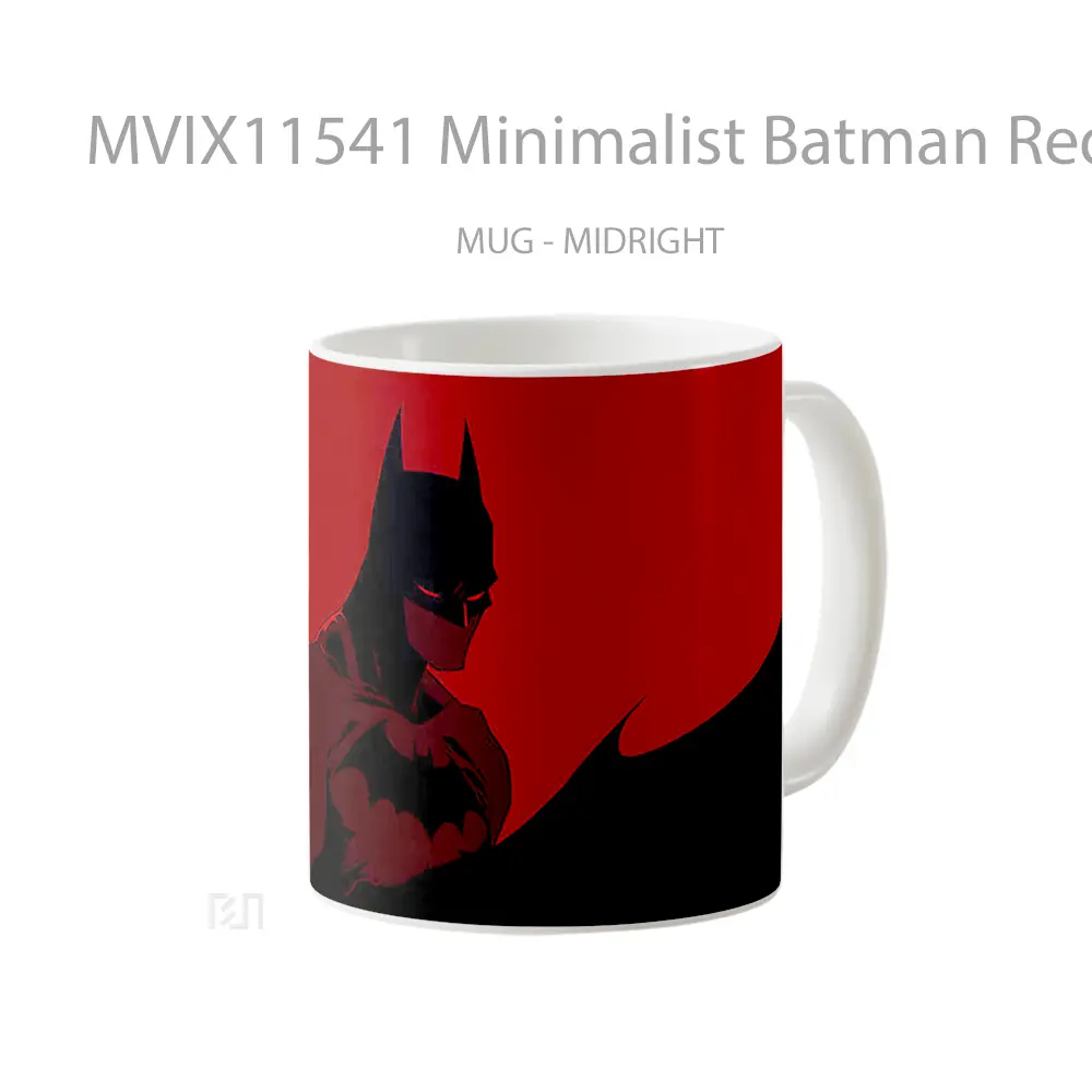 Mug Minimalist Batman Red Black Merchandise Karakter Ikonik - All-side / Desain