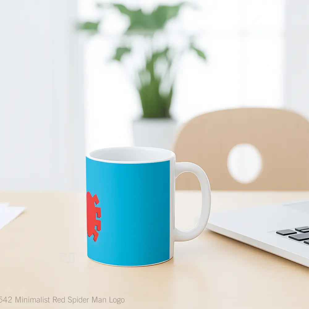 Mug Minimalist Red Spider Man Logo Gelas Keramik Desain Unik - All-side / Desain