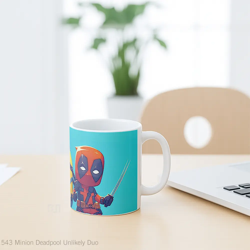 Mug Minion Deadpool Unlikely Duo Gelas Keramik Desain Unik - All-side / Desain