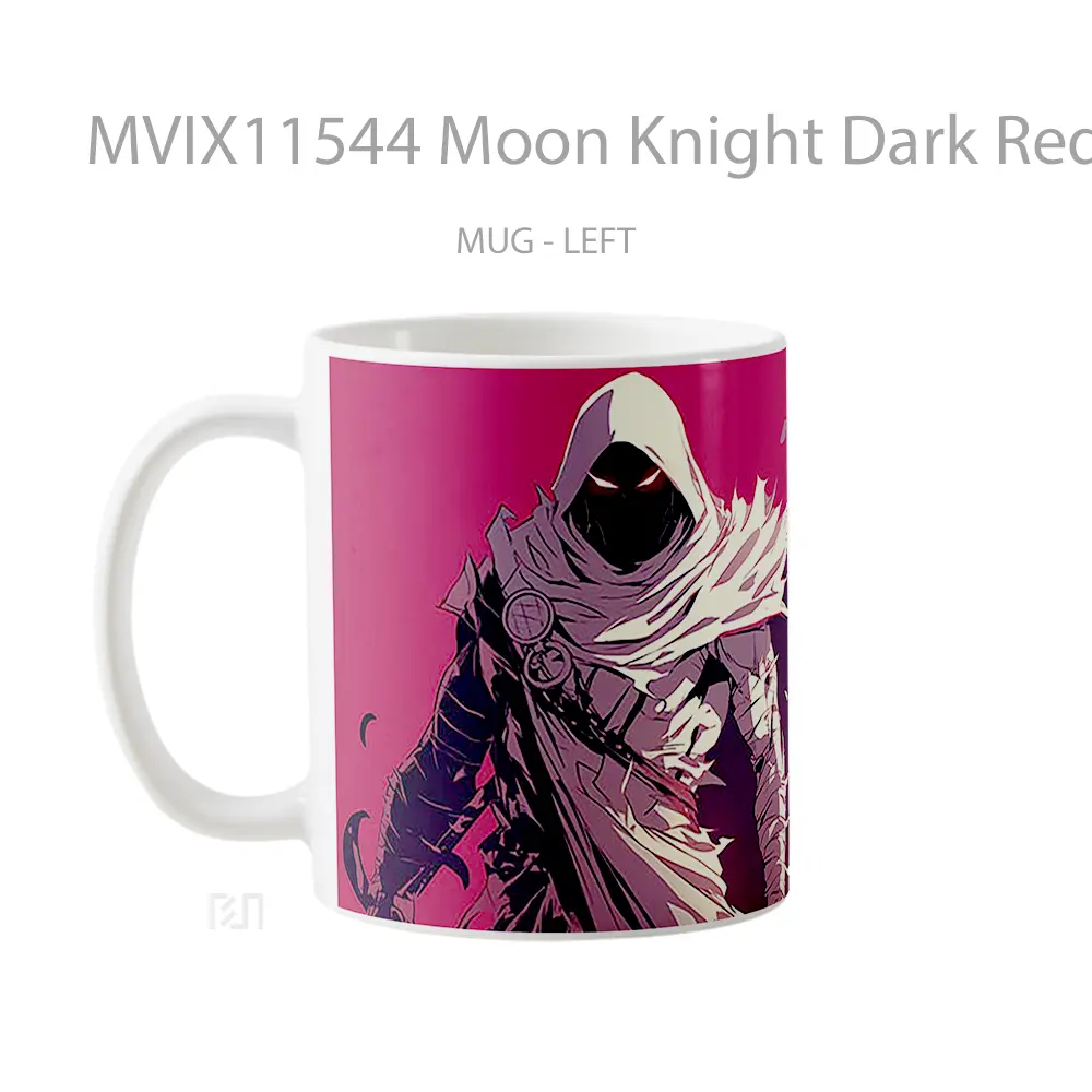 Mug Moon Knight Dark Red Night Warrior Mug Aesthetic Koleksi Spesial - All-side / Desain