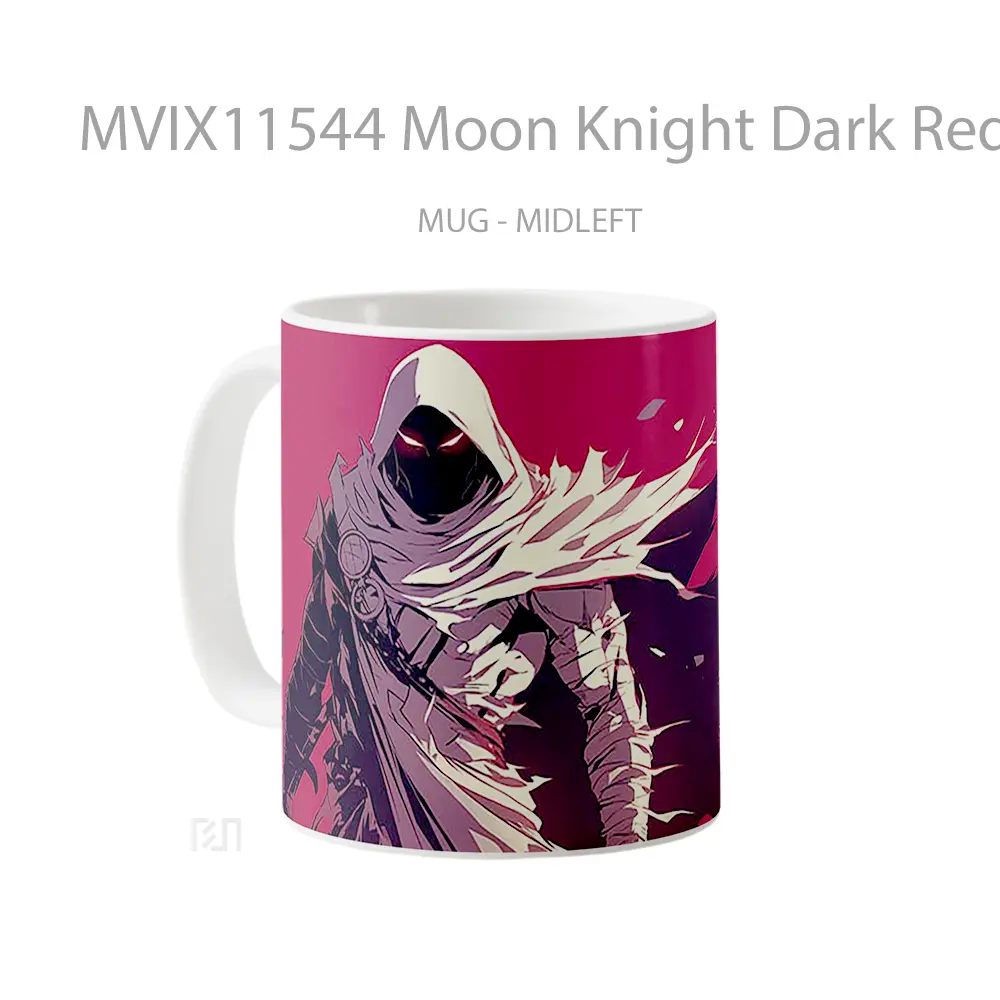 Mug Moon Knight Dark Red Night Warrior Mug Aesthetic Koleksi Spesial - All-side / Desain