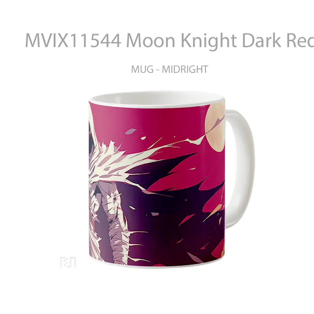 Mug Moon Knight Dark Red Night Warrior Mug Aesthetic Koleksi Spesial - All-side / Desain