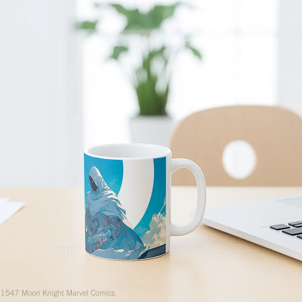 Mug Moon Knight Marvel Comics Gelas Keramik Koleksi Superhero - All-side / Desain