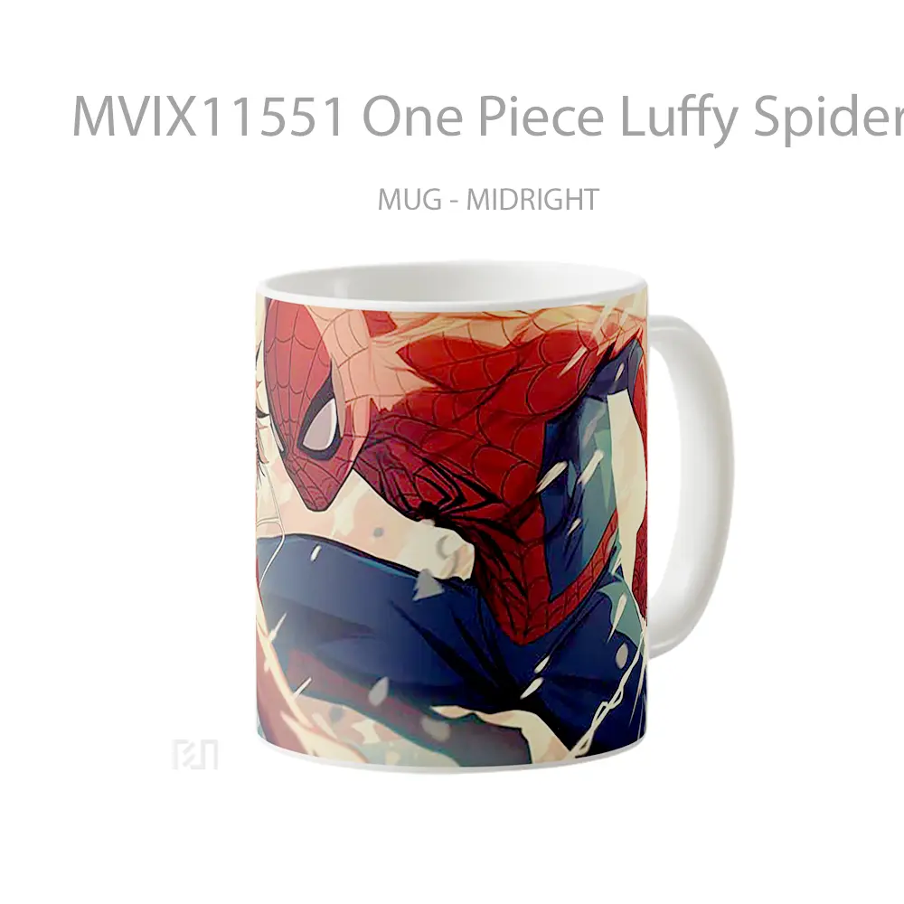 Mug One Piece Luffy Spider Man Epic Crossover Mug Anime Populer Koleksi Spesial - All-side / Desain