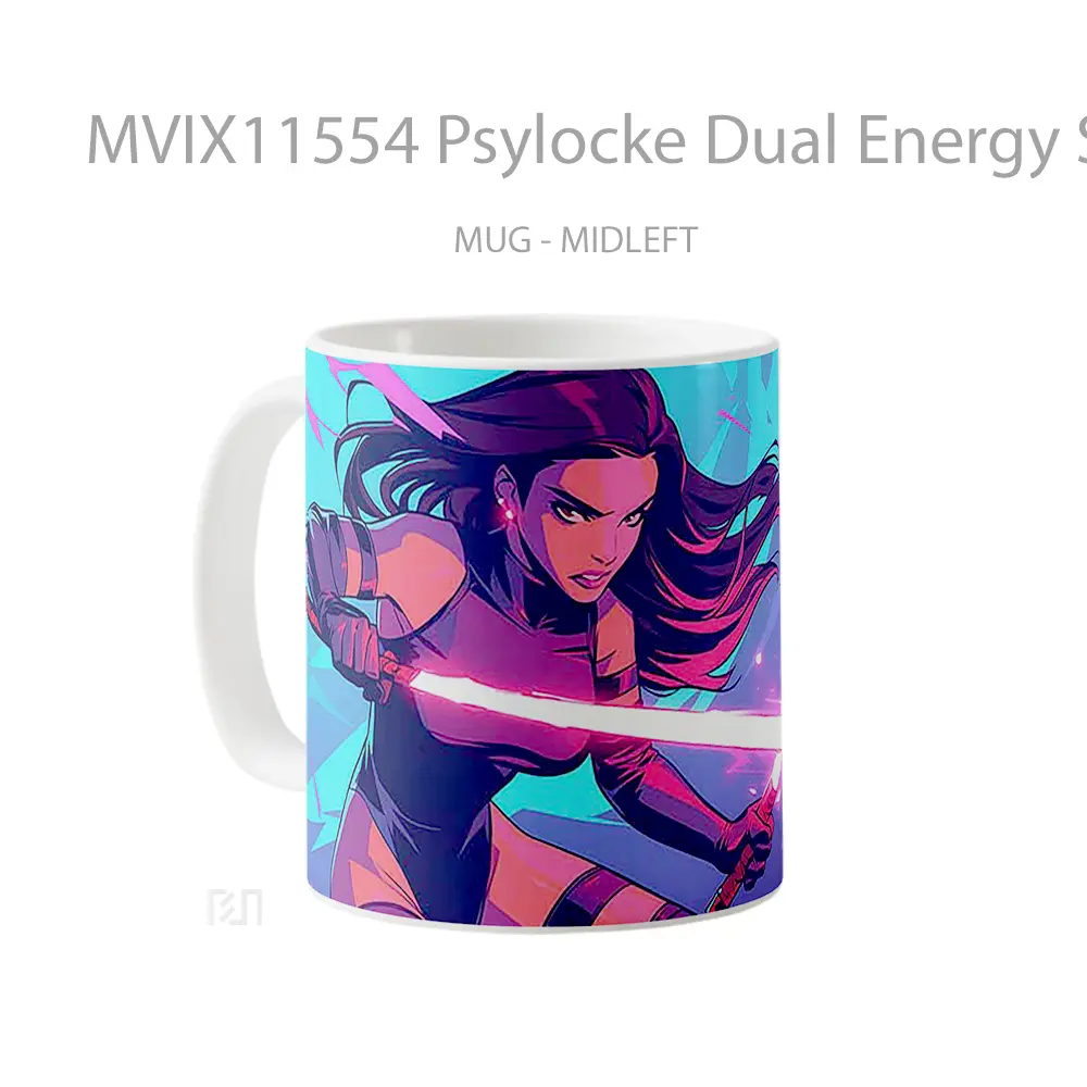 Mug Psylocke Dual Energy Swords Koleksi Mug Limited Edition - All-side / Desain