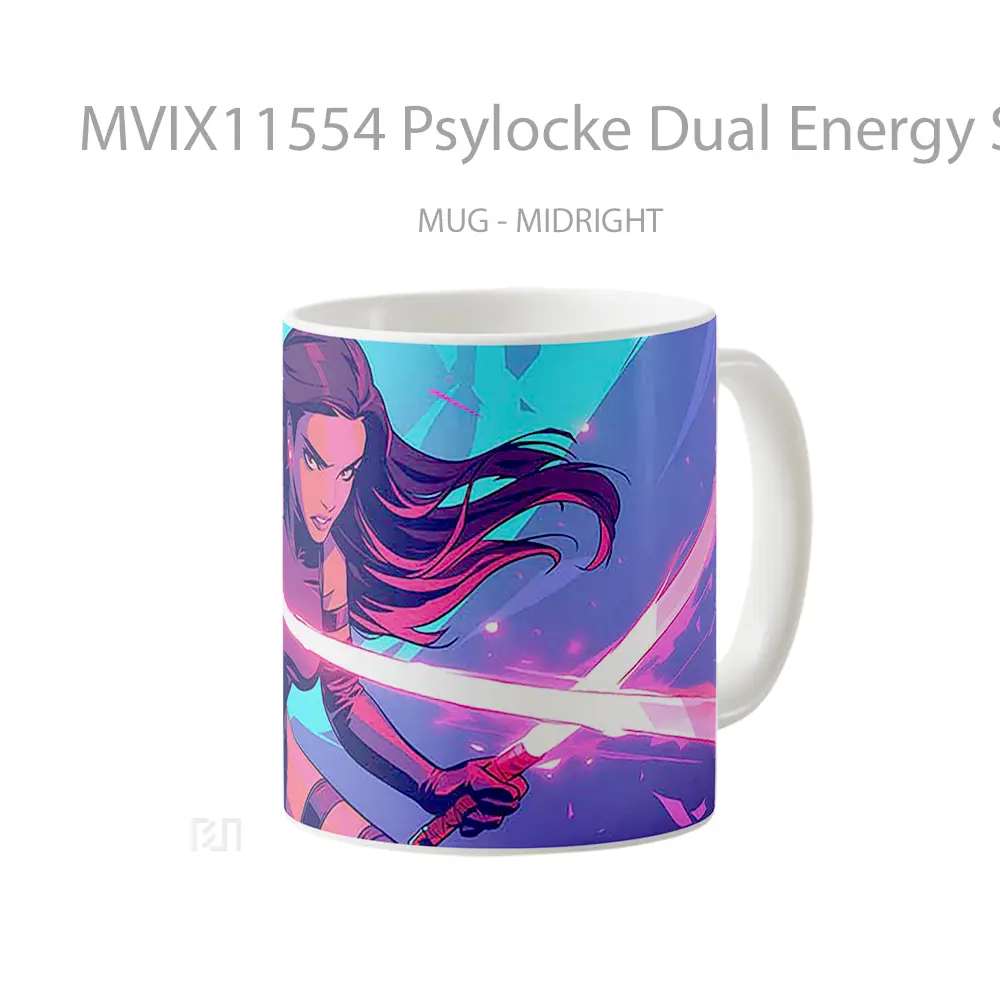Mug Psylocke Dual Energy Swords Koleksi Mug Limited Edition - All-side / Desain