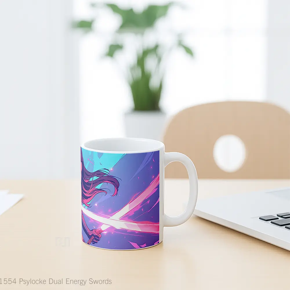 Mug Psylocke Dual Energy Swords Koleksi Mug Limited Edition - All-side / Desain