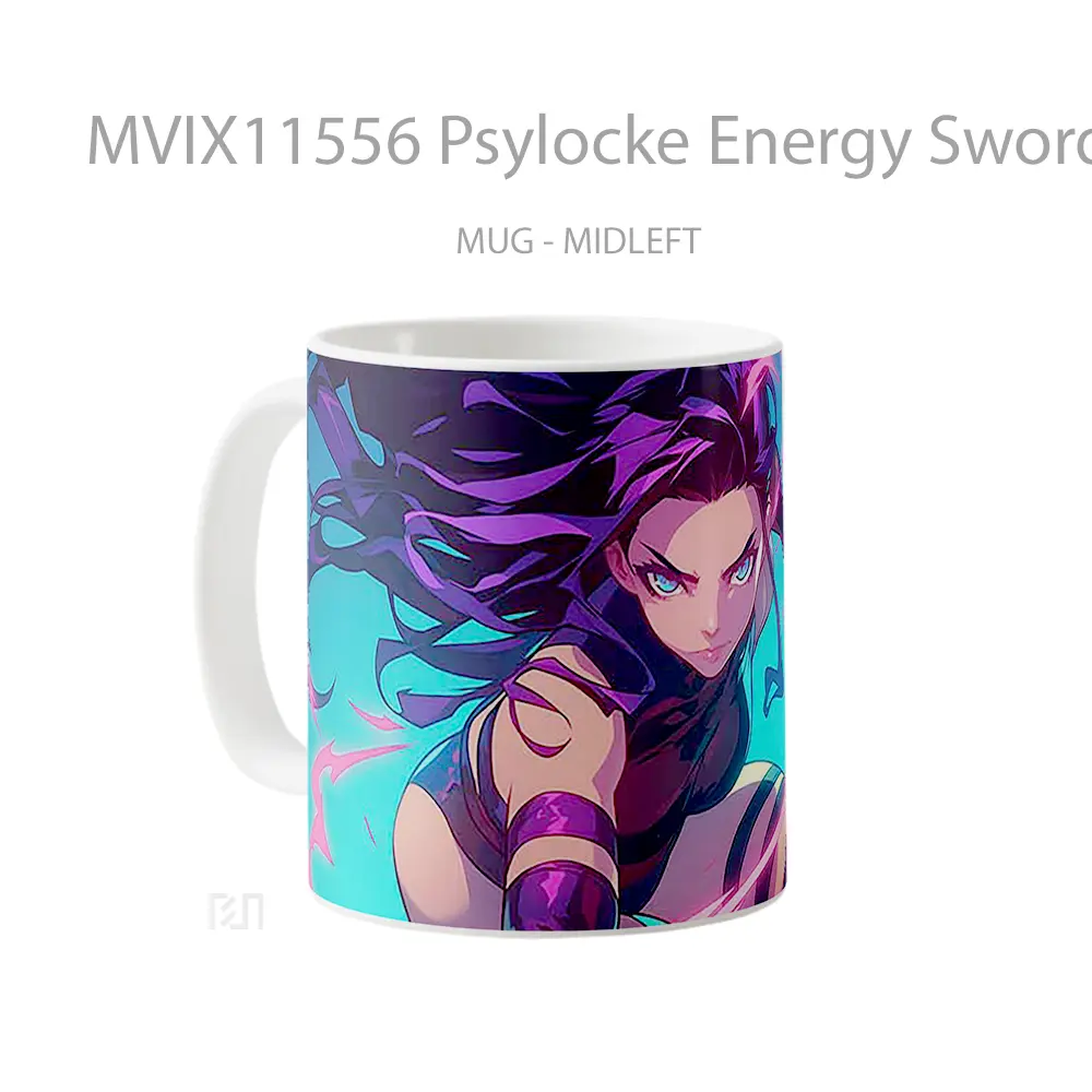 Mug Psylocke Energy Sword Pose Hadiah Lucu dan Menarik - All-side / Desain