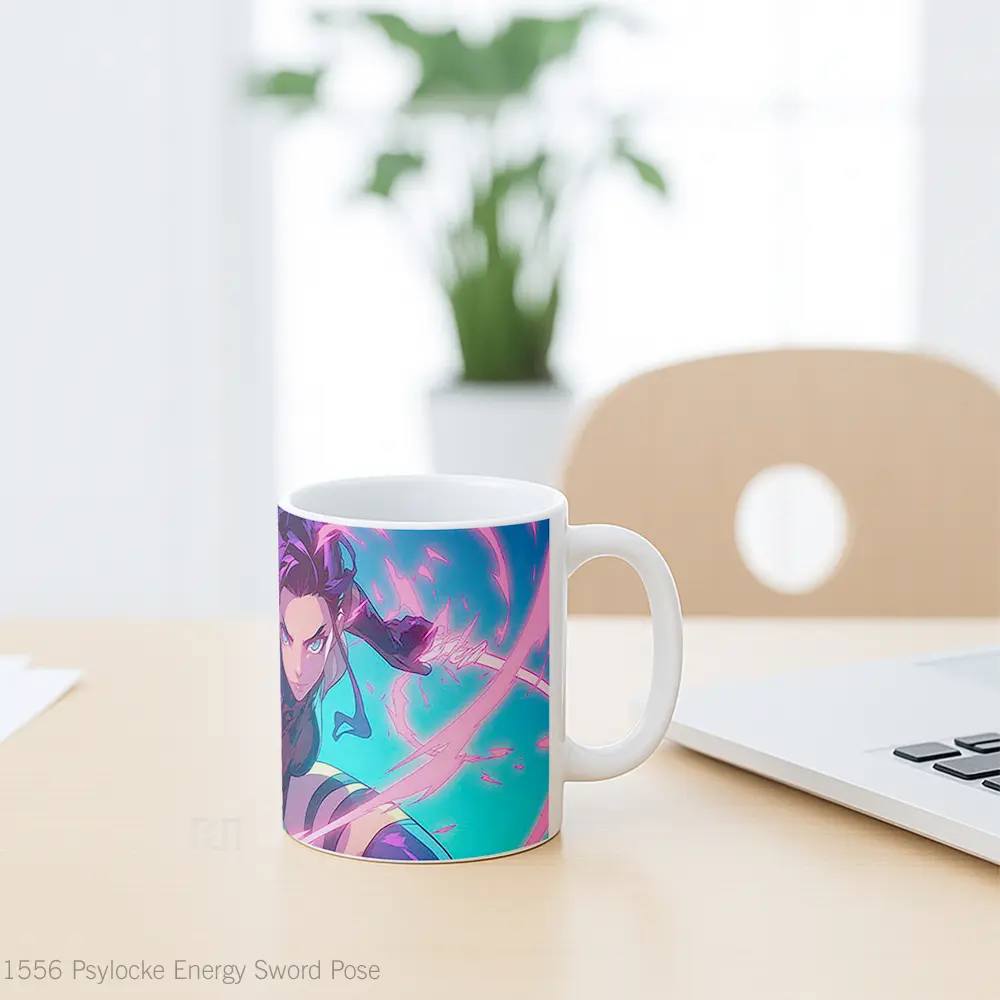 Mug Psylocke Energy Sword Pose Hadiah Lucu dan Menarik - All-side / Desain