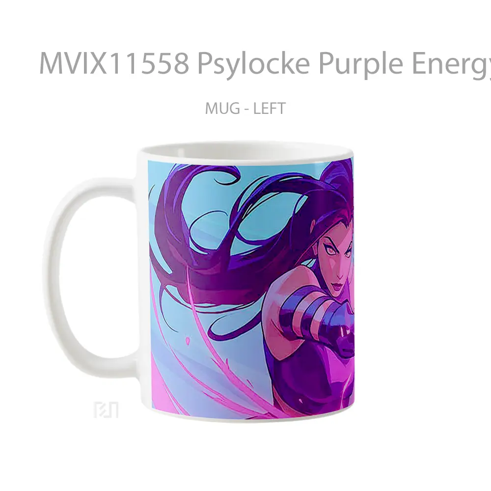 Mug Psylocke Purple Energy Blast Koleksi Mug Limited Edition - All-side / Desain