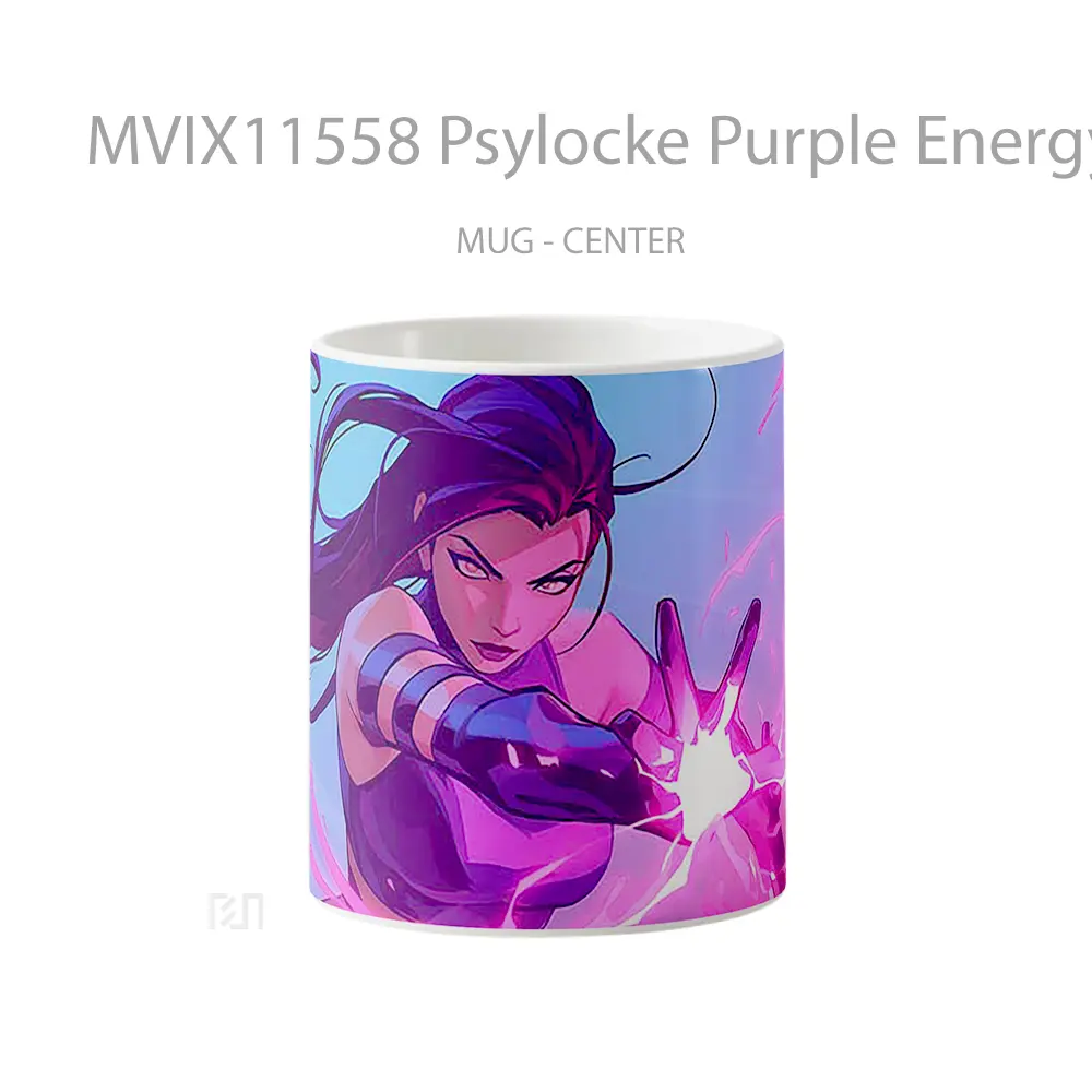 Mug Psylocke Purple Energy Blast Koleksi Mug Limited Edition