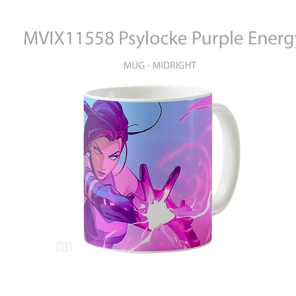 Mug Psylocke Purple Energy Blast Koleksi Mug Limited Edition - All-side / Desain