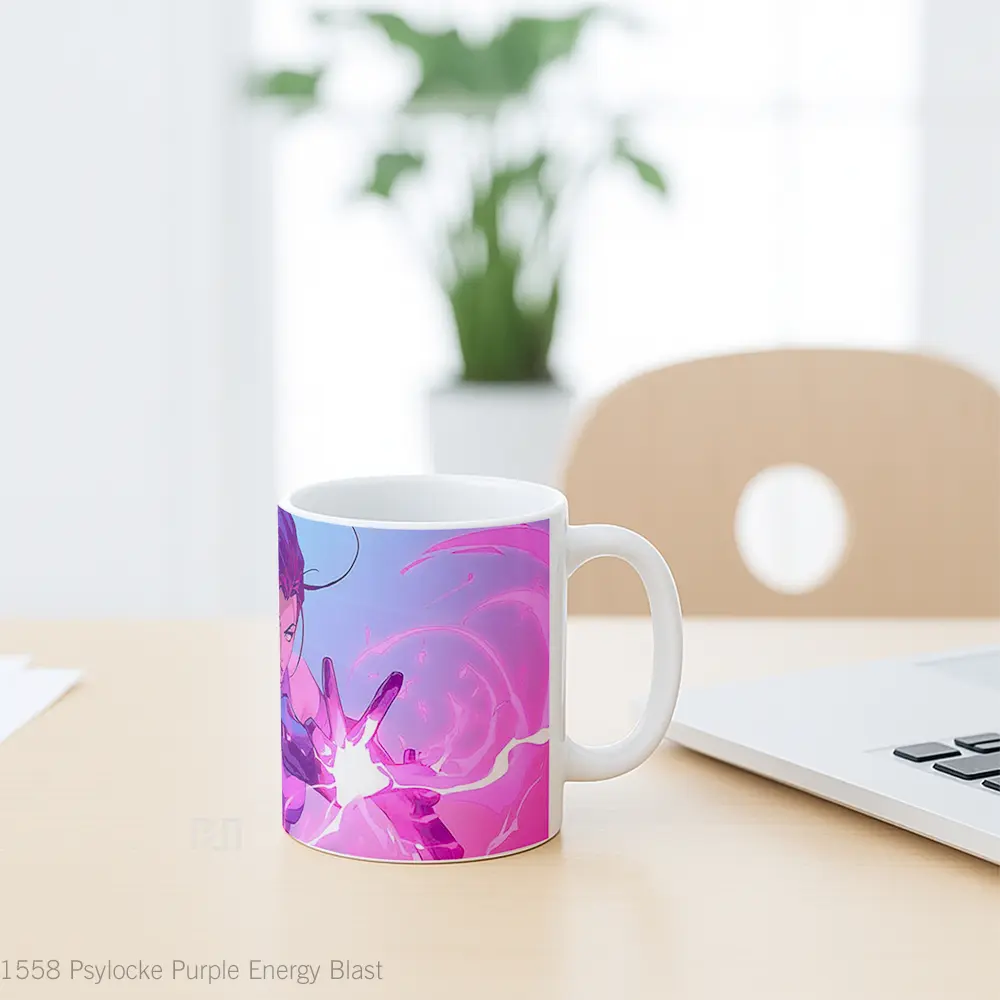 Mug Psylocke Purple Energy Blast Koleksi Mug Limited Edition - All-side / Desain