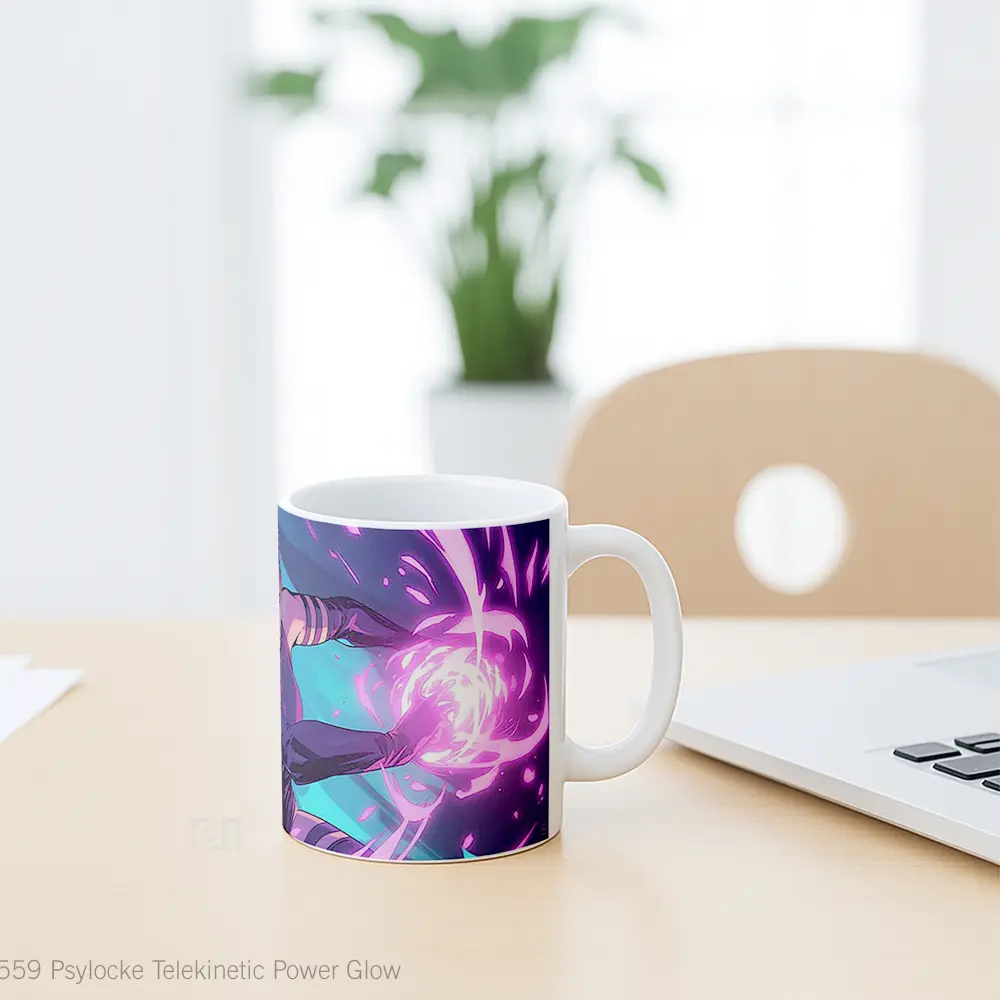 Mug Psylocke Telekinetic Power Glow Mug Aesthetic Koleksi Spesial - All-side / Desain