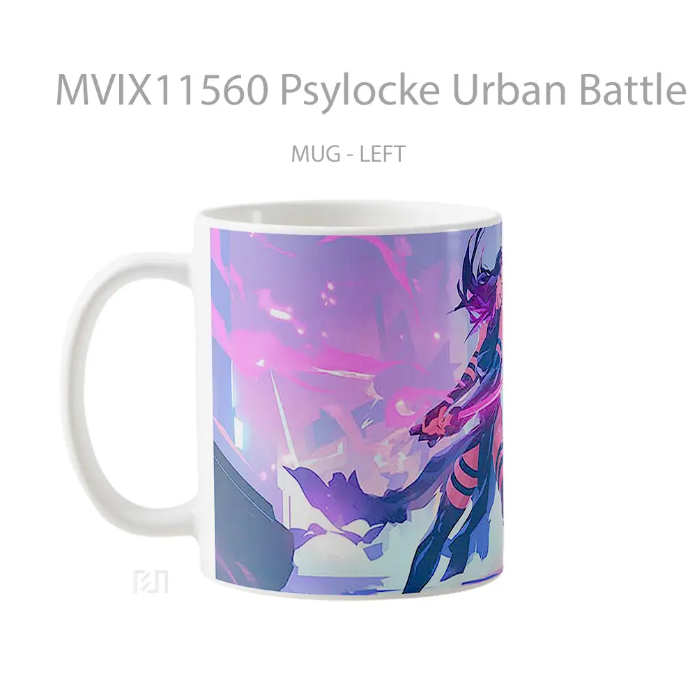 Mug Psylocke Urban Battle Glow Hadiah Lucu dan Menarik - All-side / Desain