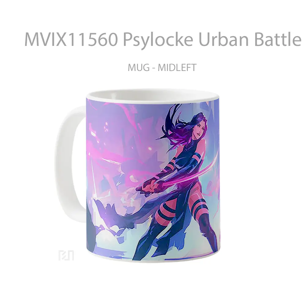 Mug Psylocke Urban Battle Glow Hadiah Lucu dan Menarik - All-side / Desain