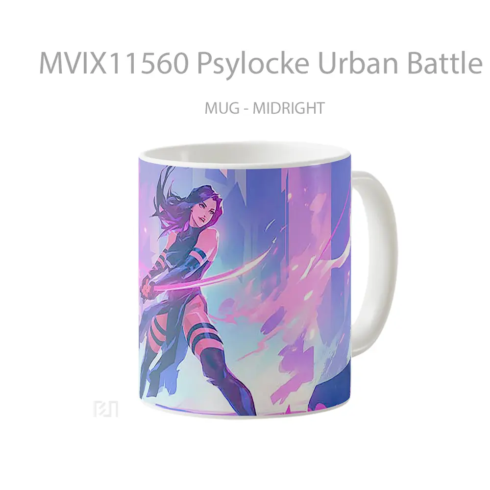 Mug Psylocke Urban Battle Glow Hadiah Lucu dan Menarik - All-side / Desain