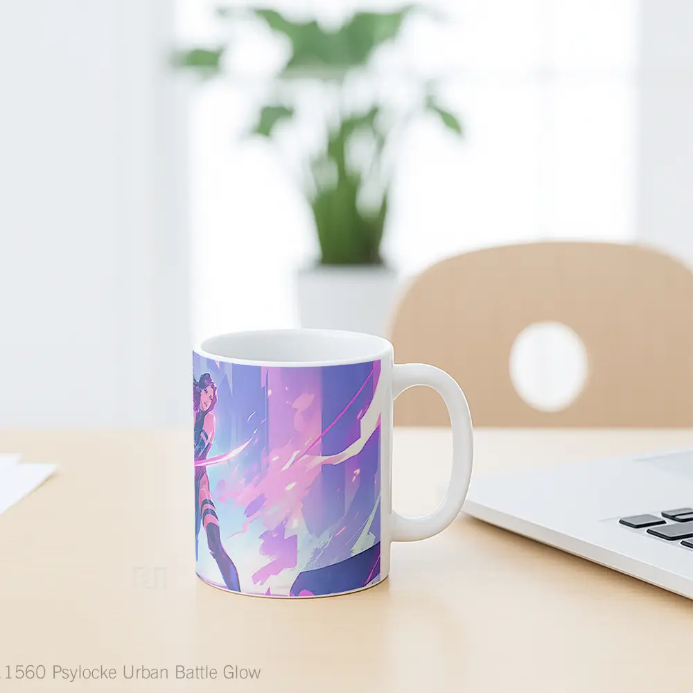 Mug Psylocke Urban Battle Glow Hadiah Lucu dan Menarik - All-side / Desain