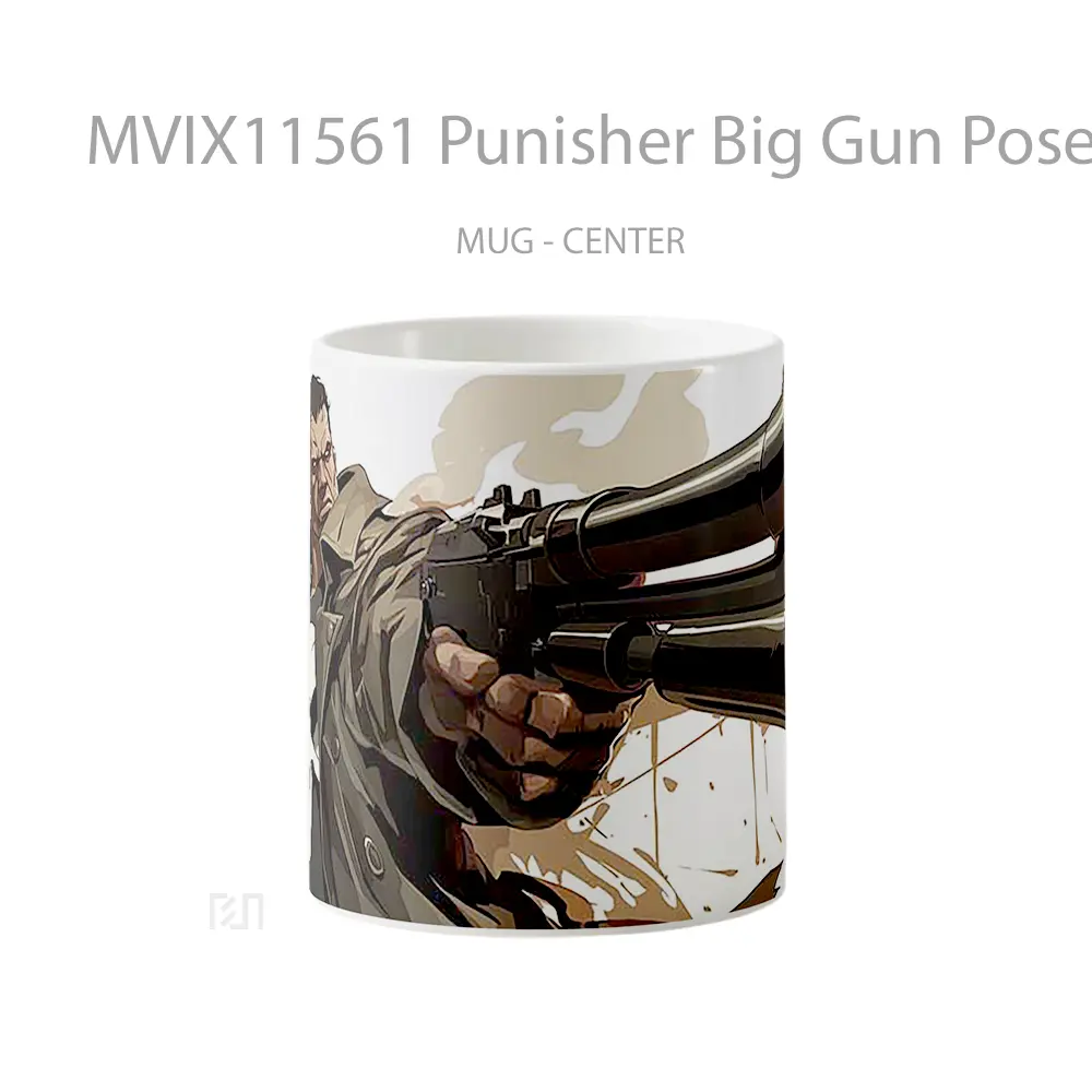 Mug Punisher Big Gun Pose Mug Aesthetic Koleksi Spesial