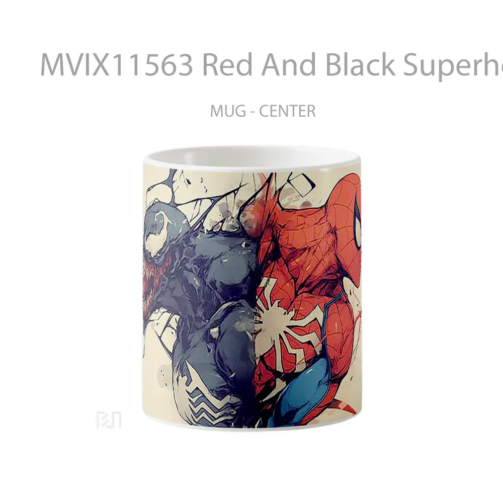 Mug Red And Black Superhero Clash Hadiah Unik Anime Lovers