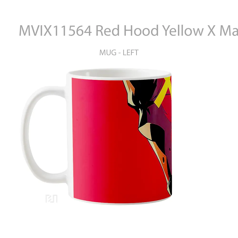 Mug Red Hood Yellow X Mask Mug Aesthetic Koleksi Spesial - All-side / Desain