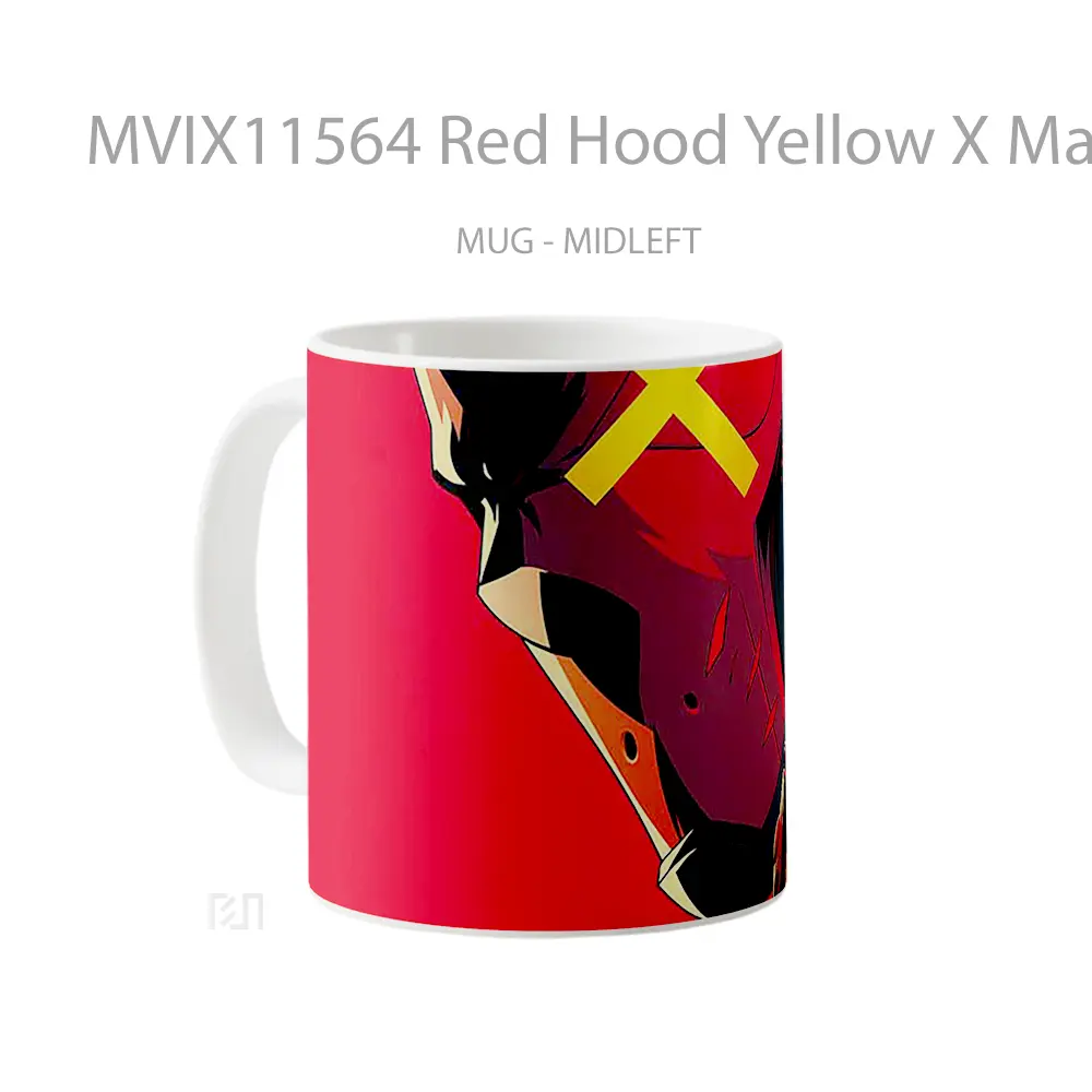 Mug Red Hood Yellow X Mask Mug Aesthetic Koleksi Spesial - All-side / Desain