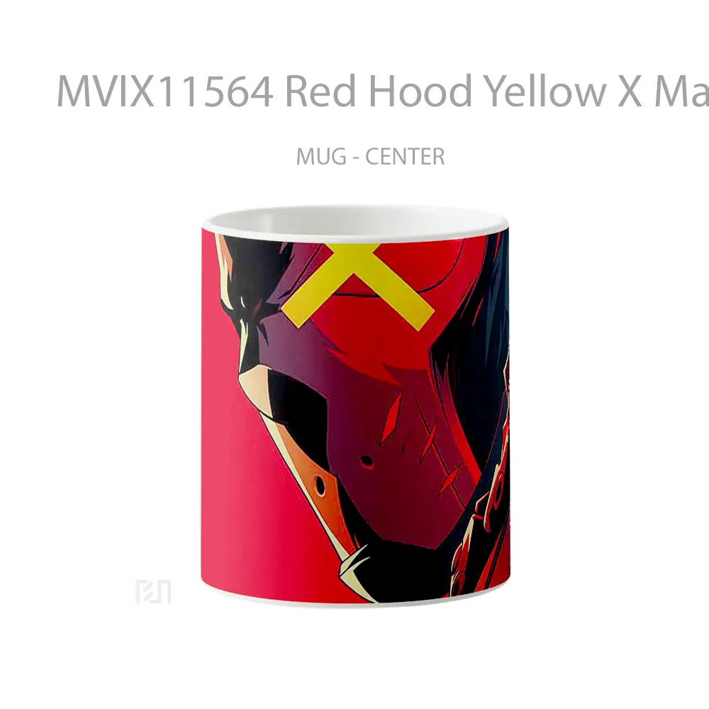 Mug Red Hood Yellow X Mask Mug Aesthetic Koleksi Spesial