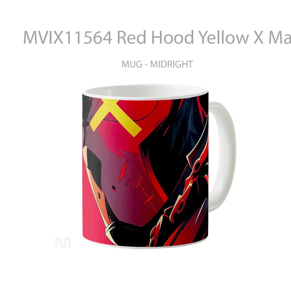 Mug Red Hood Yellow X Mask Mug Aesthetic Koleksi Spesial - All-side / Desain