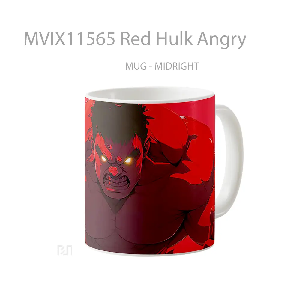 Mug Red Hulk Angry Mug Aesthetic Koleksi Spesial - All-side / Desain