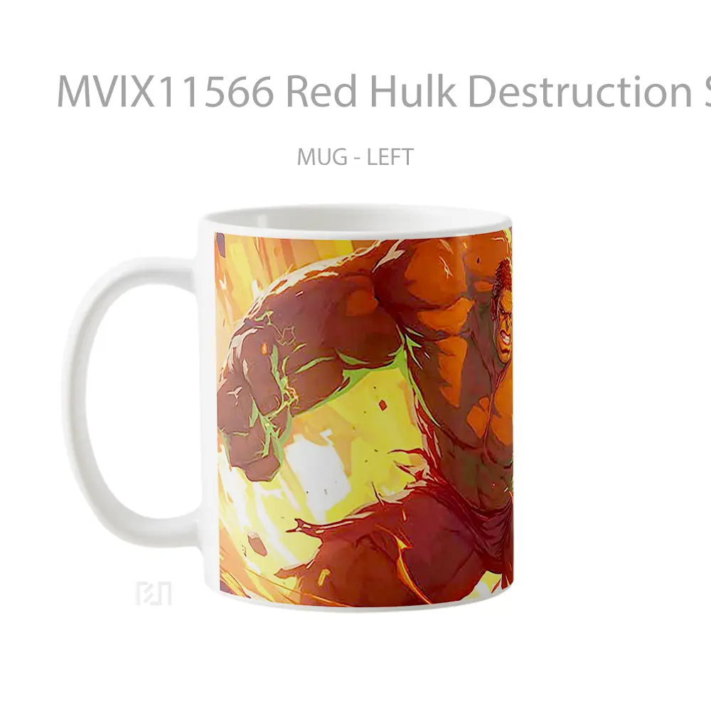 Mug Red Hulk Destruction Scene Mug Aesthetic Koleksi Spesial - All-side / Desain