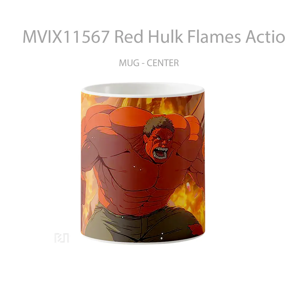Mug Red Hulk Flames Action Mug Aesthetic Koleksi Spesial
