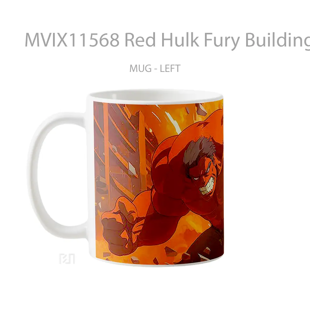 Mug Red Hulk Fury Buildings Gelas Keramik Desain Unik - All-side / Desain