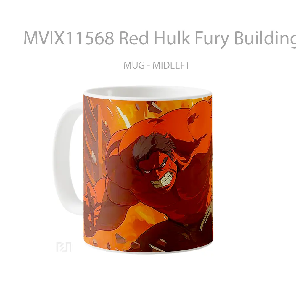 Mug Red Hulk Fury Buildings Gelas Keramik Desain Unik - All-side / Desain