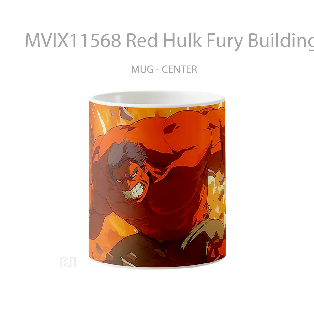 Mug Red Hulk Fury Buildings Gelas Keramik Desain Unik